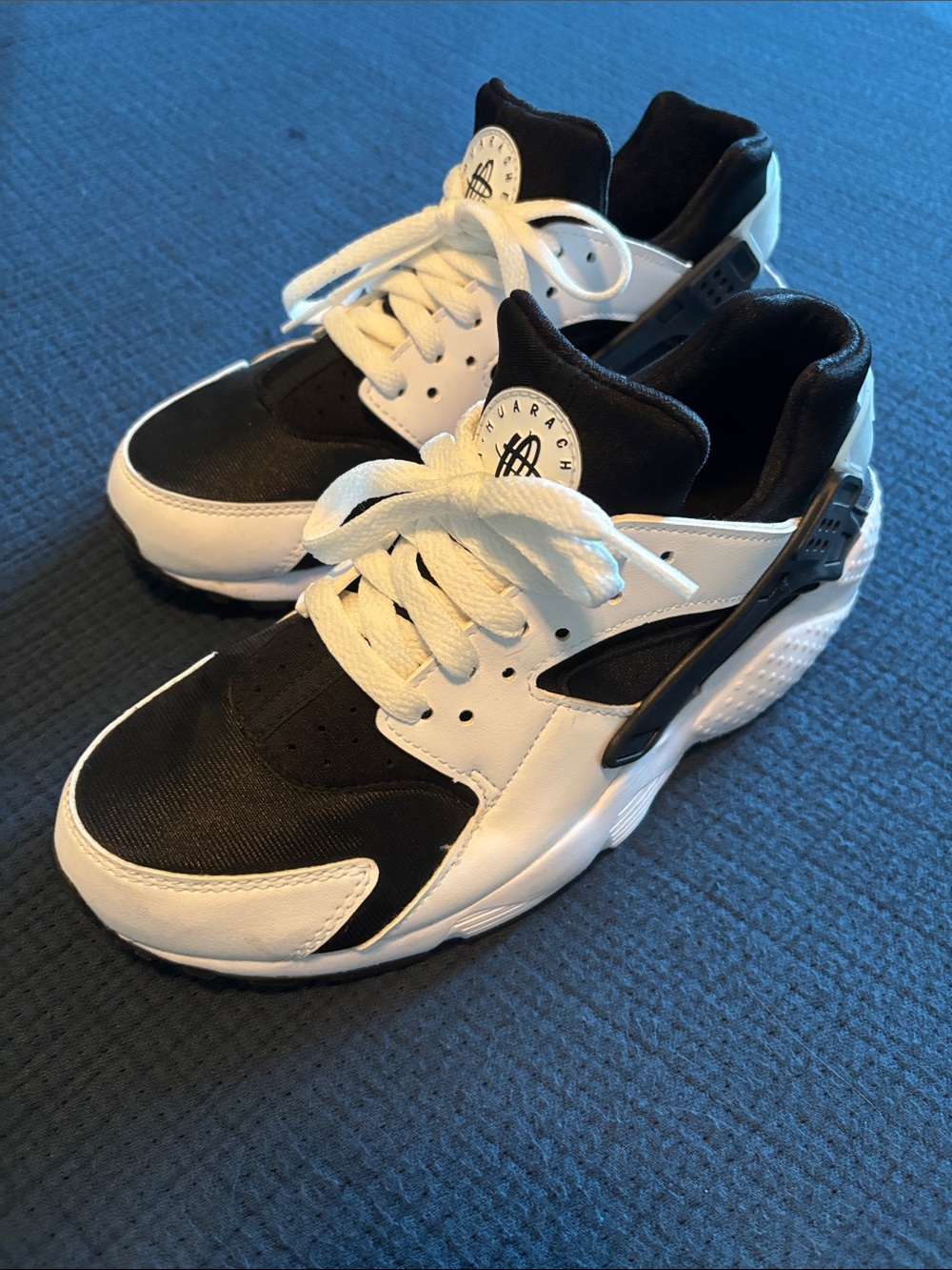 Black and White Nike Huarache Sneakers